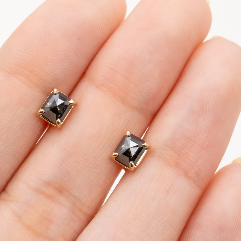 Black Diamond Square Earrings