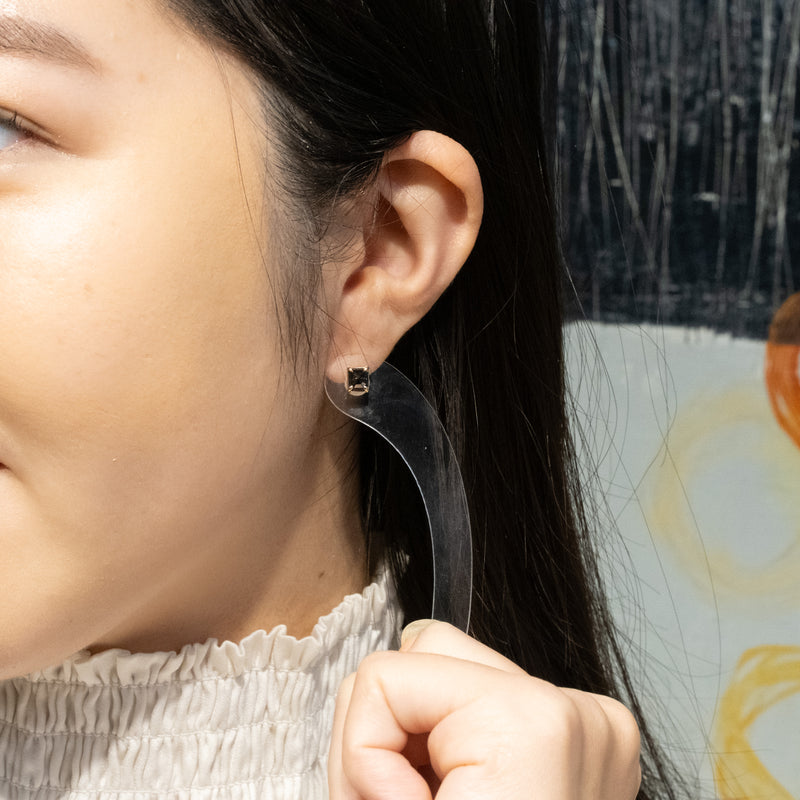 Black Diamond Square Earrings