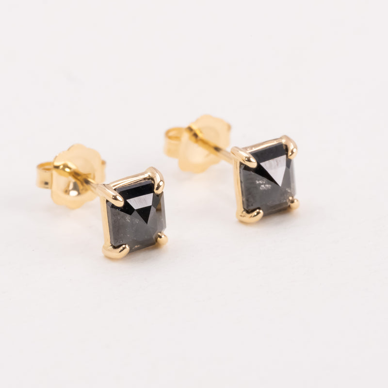 Black Diamond Square Earrings