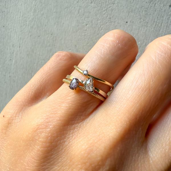 Butterfly Diamond Ring Half Moon