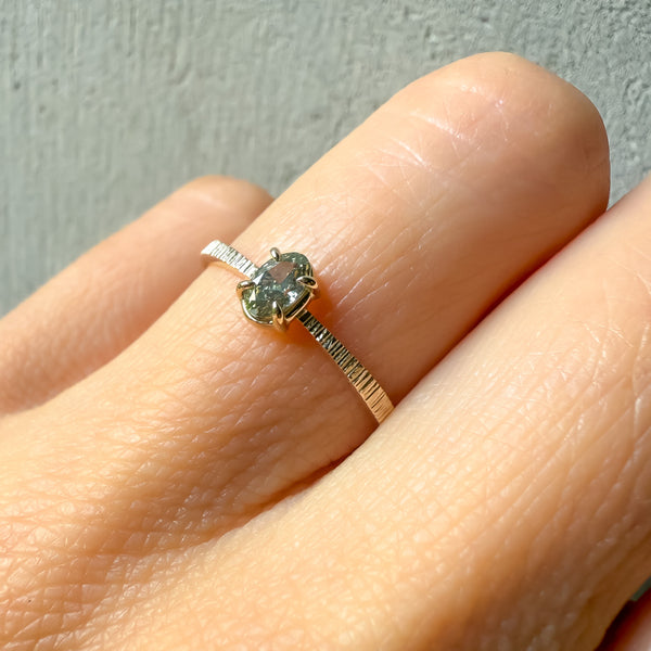 Butterfly Diamond Ring Aqua green