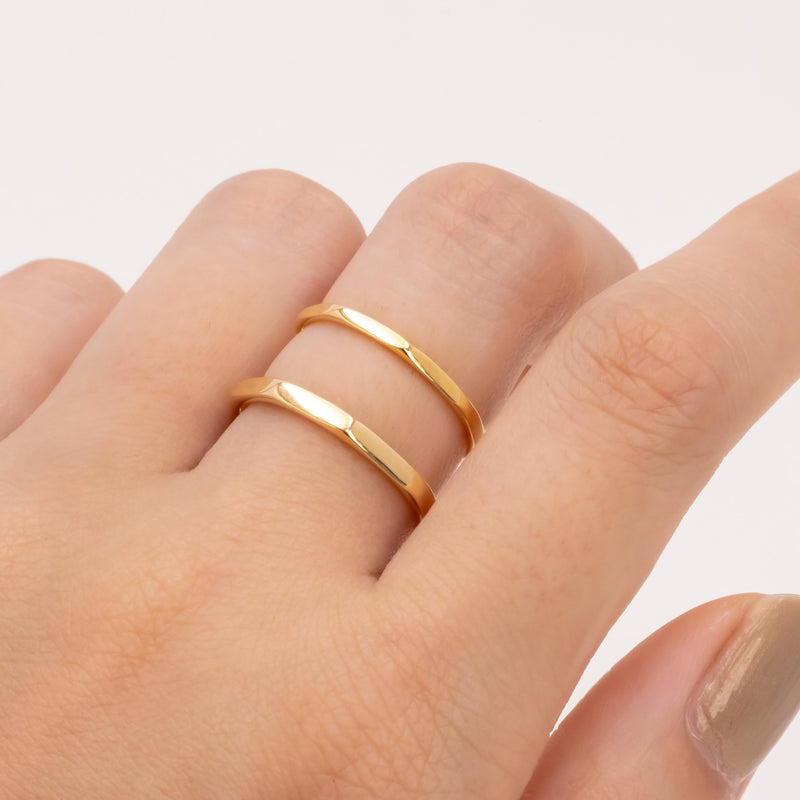 Faceted Stacking Ring 2mm