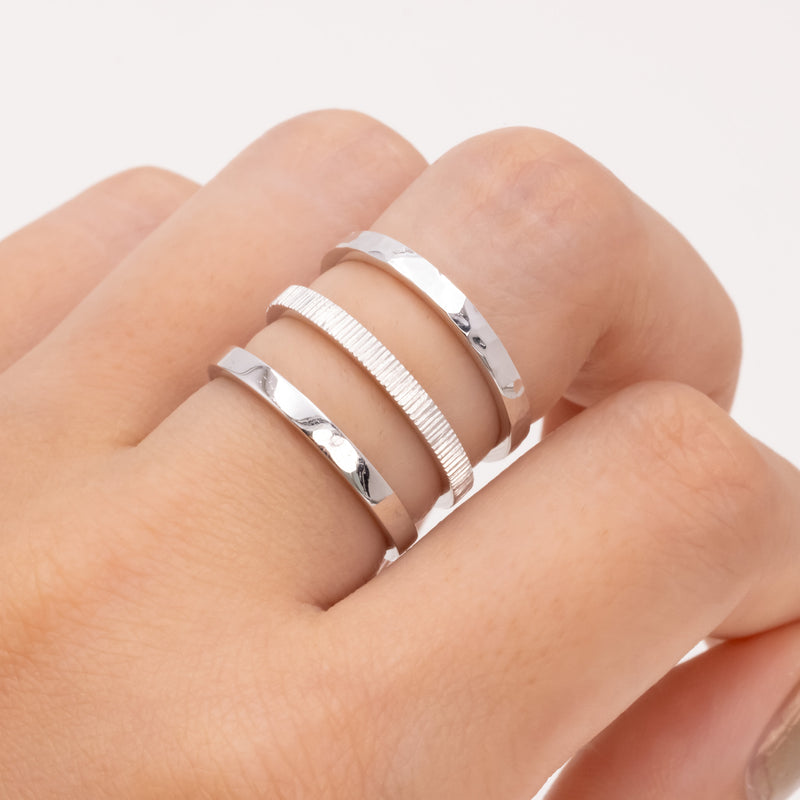 Hammered Square Ring 2mm