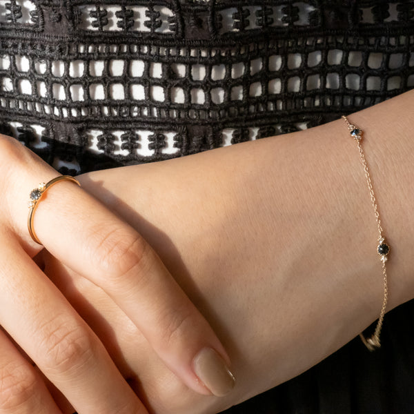 Littlest bouquet black diamond bracelet