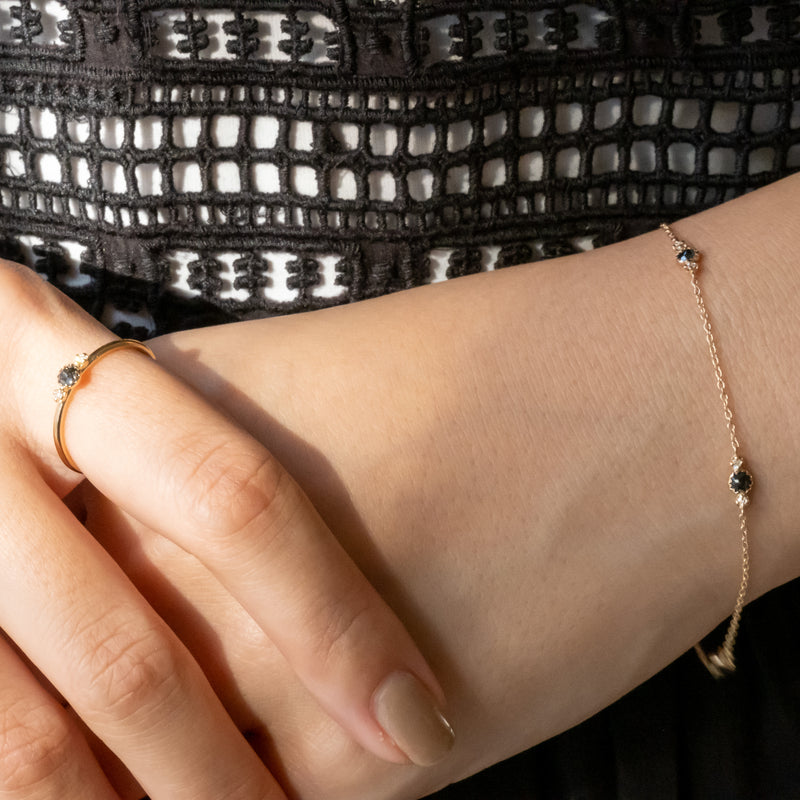 Littlest bouquet black diamond bracelet