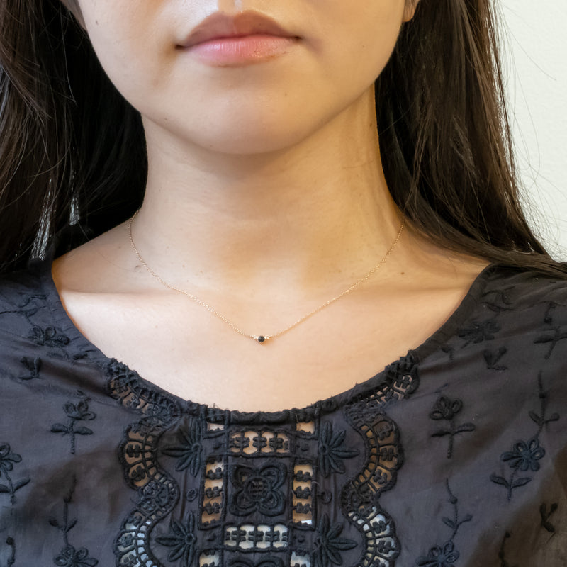 Littlest bouquet black diamond necklace