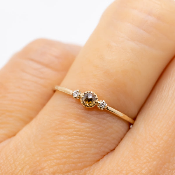 Littlest bouquet diamond ring dahlia