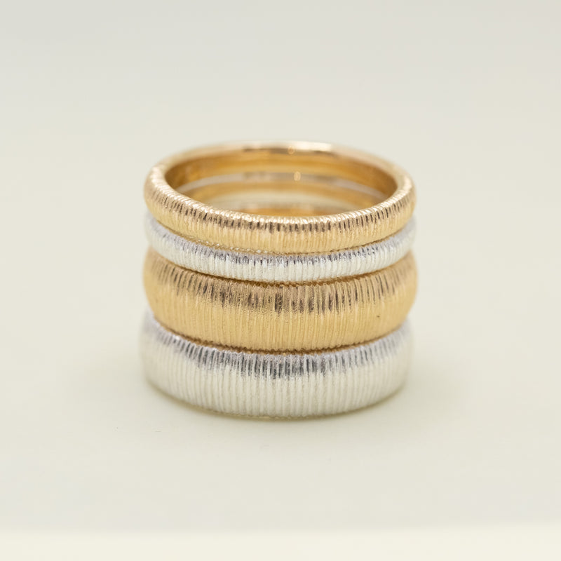 Milled Dome Ring Wide Silver