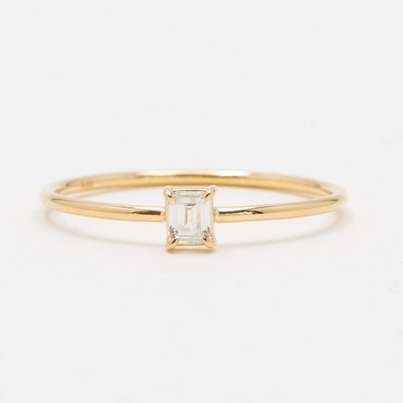 Emerald cut diamond ring