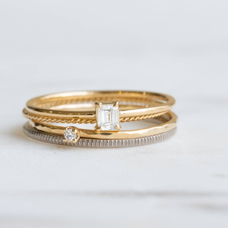 Emerald cut diamond ring