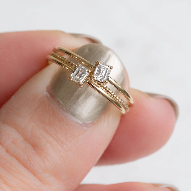 Emerald cut diamond ring