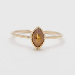 Sunset Orange Marquise Diamond Ring