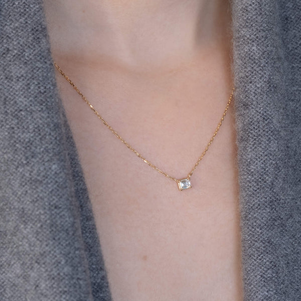 Emerald cut diamond Necklace