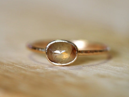 Rutilated Beige Diamond Ring