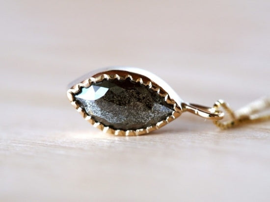 Black Diamond Marquis Necklace