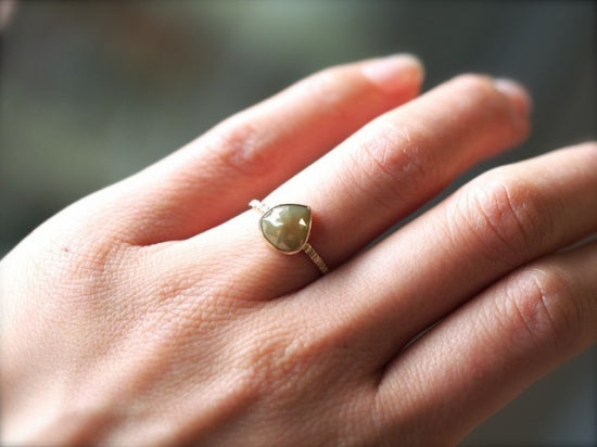Brown Olive Diamond Ring