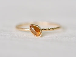 Orange Dahlia Petal Diamond Ring