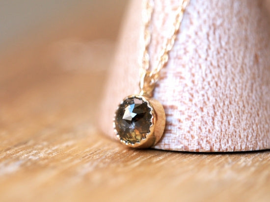 Black Diamond Round Necklace