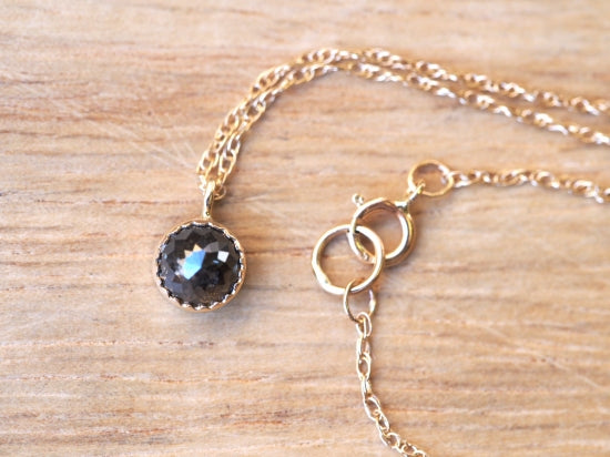 Black Diamond Round Necklace
