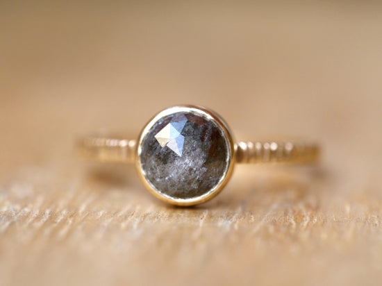 Charcoal Gray Diamond Ring