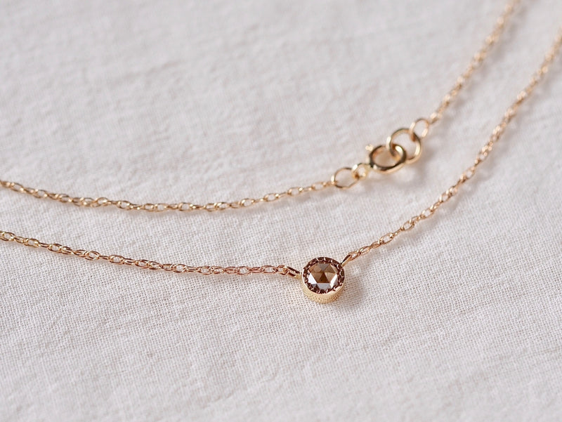 Champagne Old Rose Cut Diamond Necklace