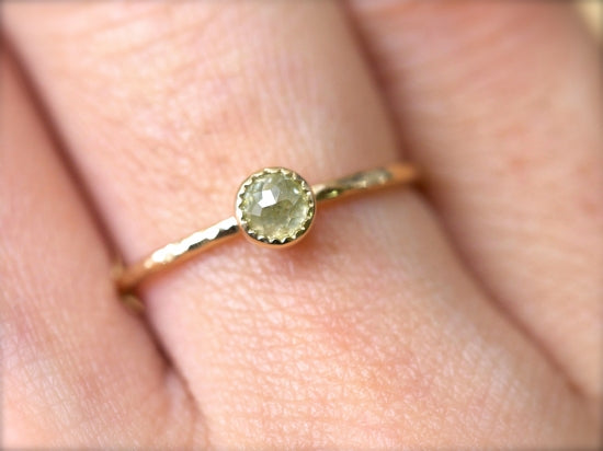 A Dew Drop Diamond Prong Ring
