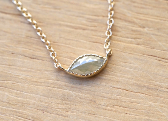 Beige Gray Marquise Diamond Necklace