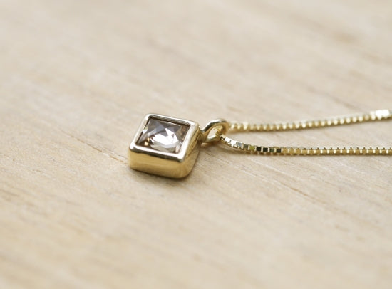 Champagne Square Diamond Necklace