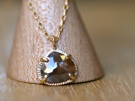Hazel Gray Drop Diamond Necklace