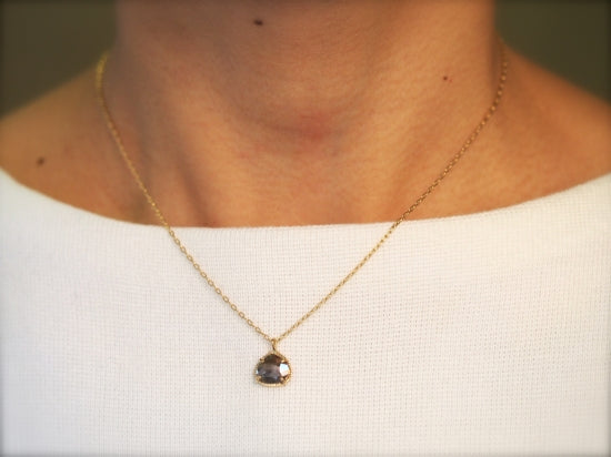 Hazel Gray Drop Diamond Necklace
