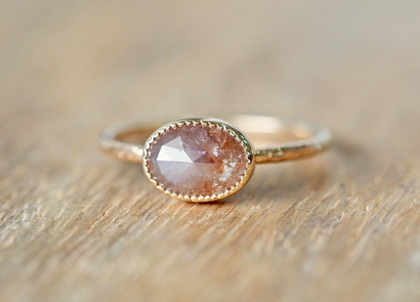 Smoky Pink Diamond Ring