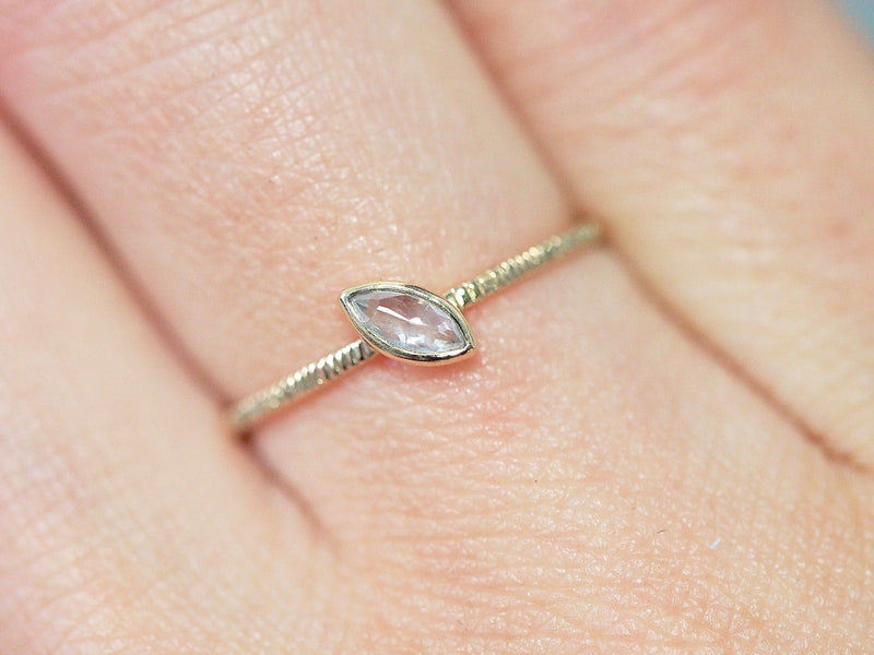 Floating Feather Diamond Ring