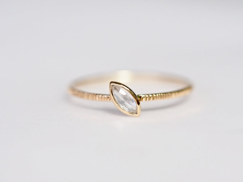 Floating Feather Diamond Ring