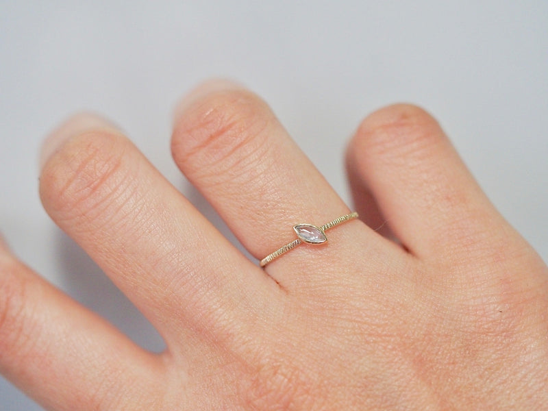 Floating Feather Diamond Ring