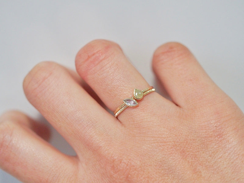 Floating Feather Diamond Ring