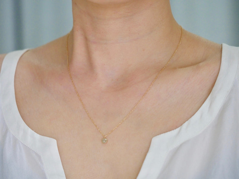Beige White Diamond Necklace
