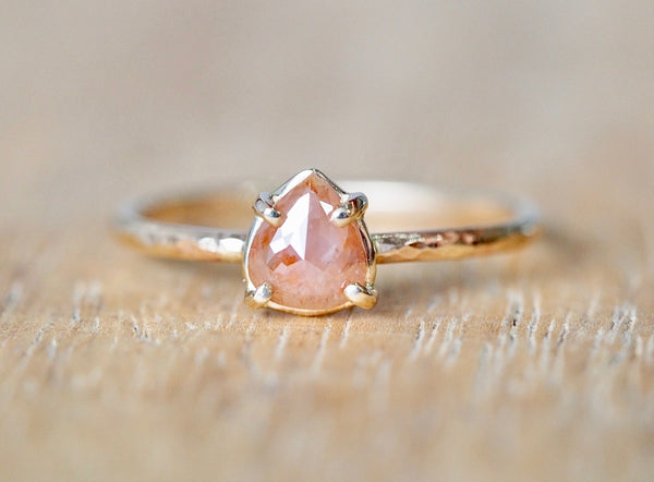 Pink Marble Drop Diamond Ring