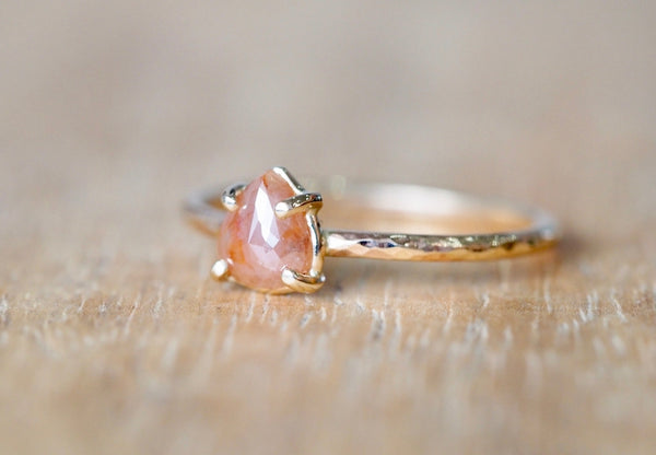 Pink Marble Drop Diamond Ring