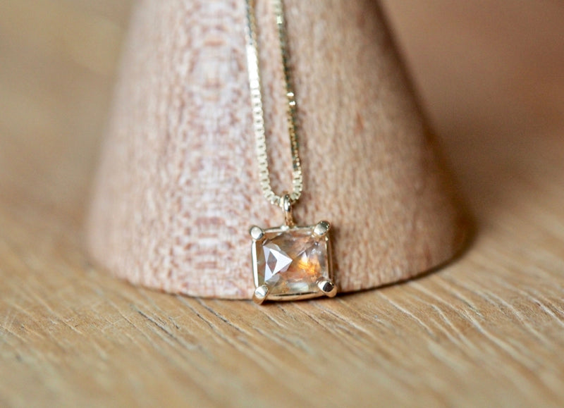 Apricot Square Diamond Necklace