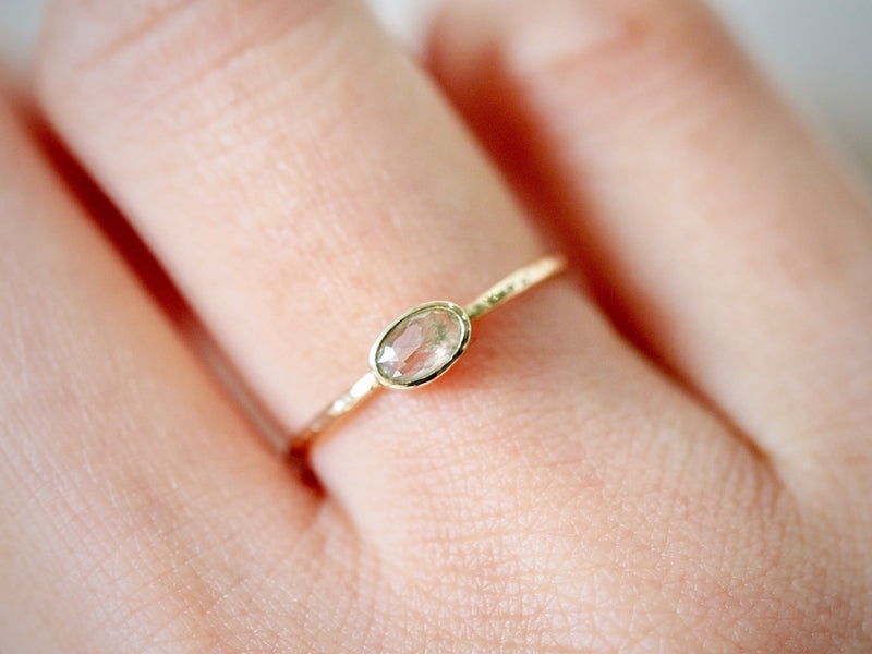 Silver Mint Diamond Ring