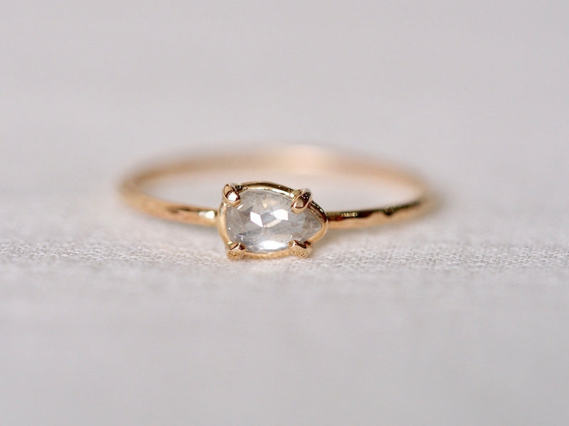 Teardrop Diamond Prong Ring