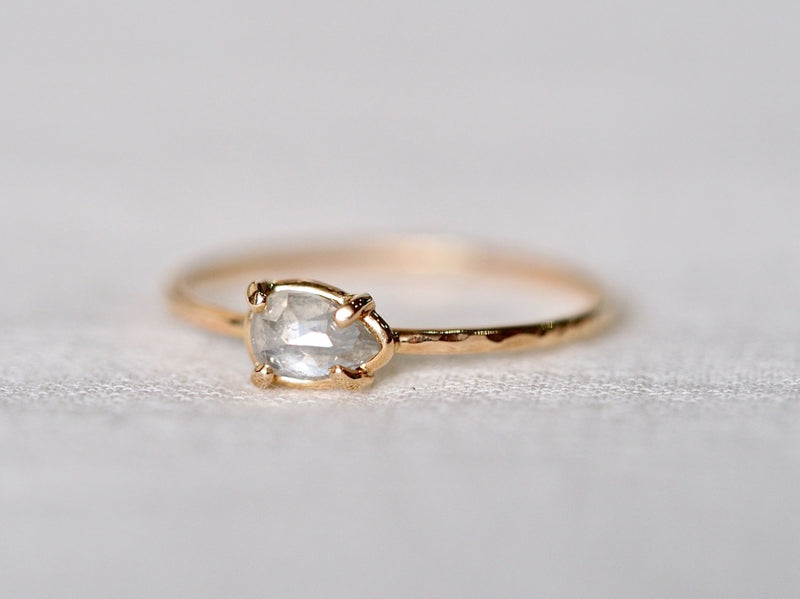 Teardrop Diamond Prong Ring