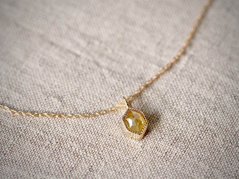Yellow Hexagon Diamond Necklace