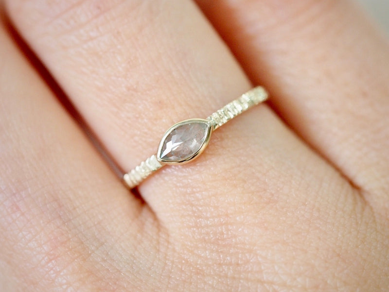 Silver Marquis Diamond Ring
