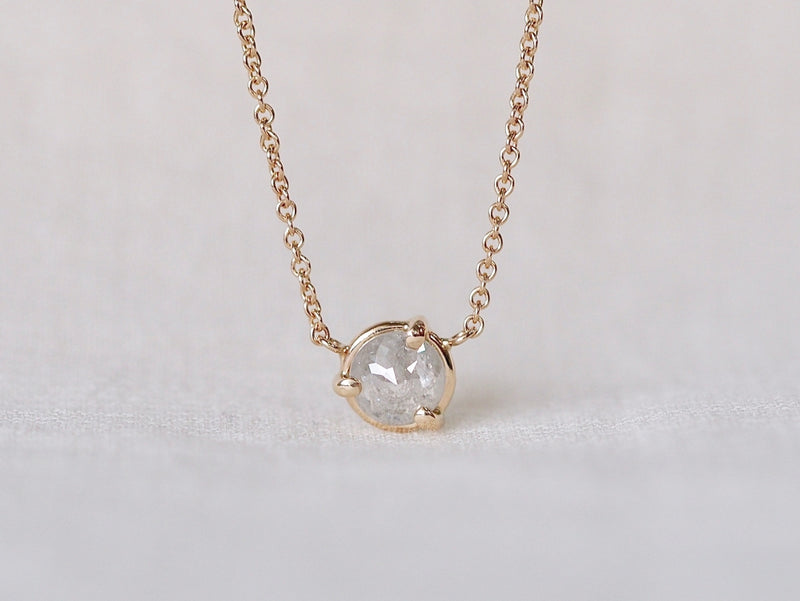 Silver White Round Diamond Necklace