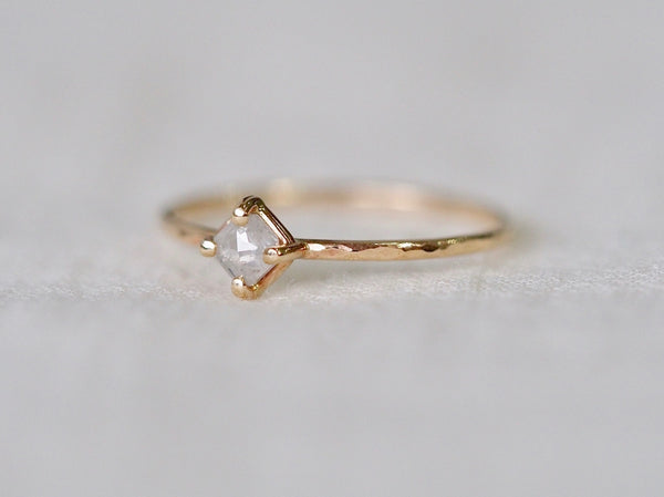 Baby Square Diamond Ring Silk White