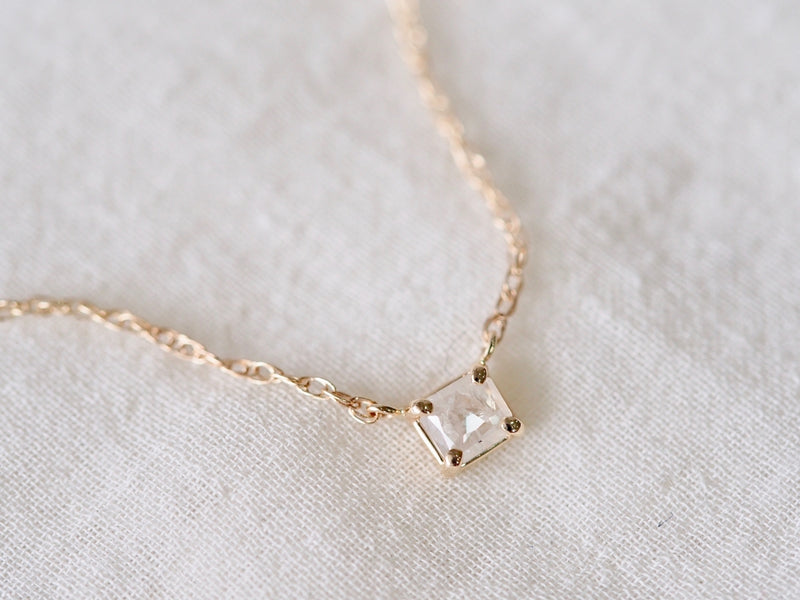 White Linen Diamond Necklace