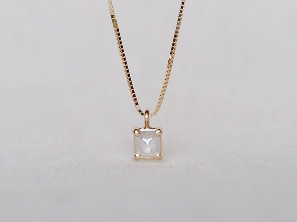 Baby Square Diamond Necklace Silk