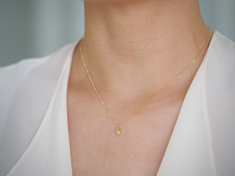 Yellow Petal Diamond Necklace