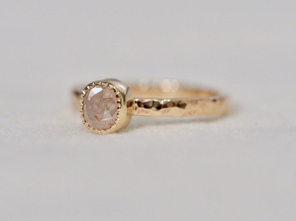 Baby pink diamond ring